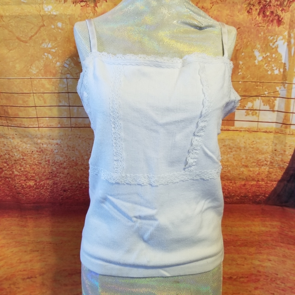 Girl's BDG White Lace Tank, Size M